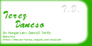 terez dancso business card